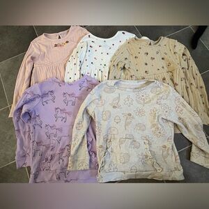 Girls lightweight long sleeve bundle - Purple, Pink, Cream